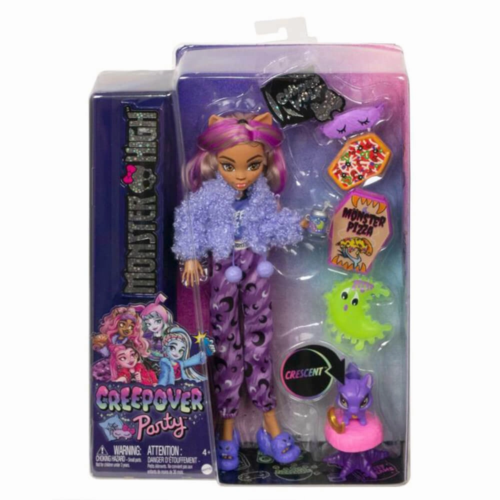 Mattel Toys Monster High Creepover Party Clawdeen Wolf Fashion Doll Set