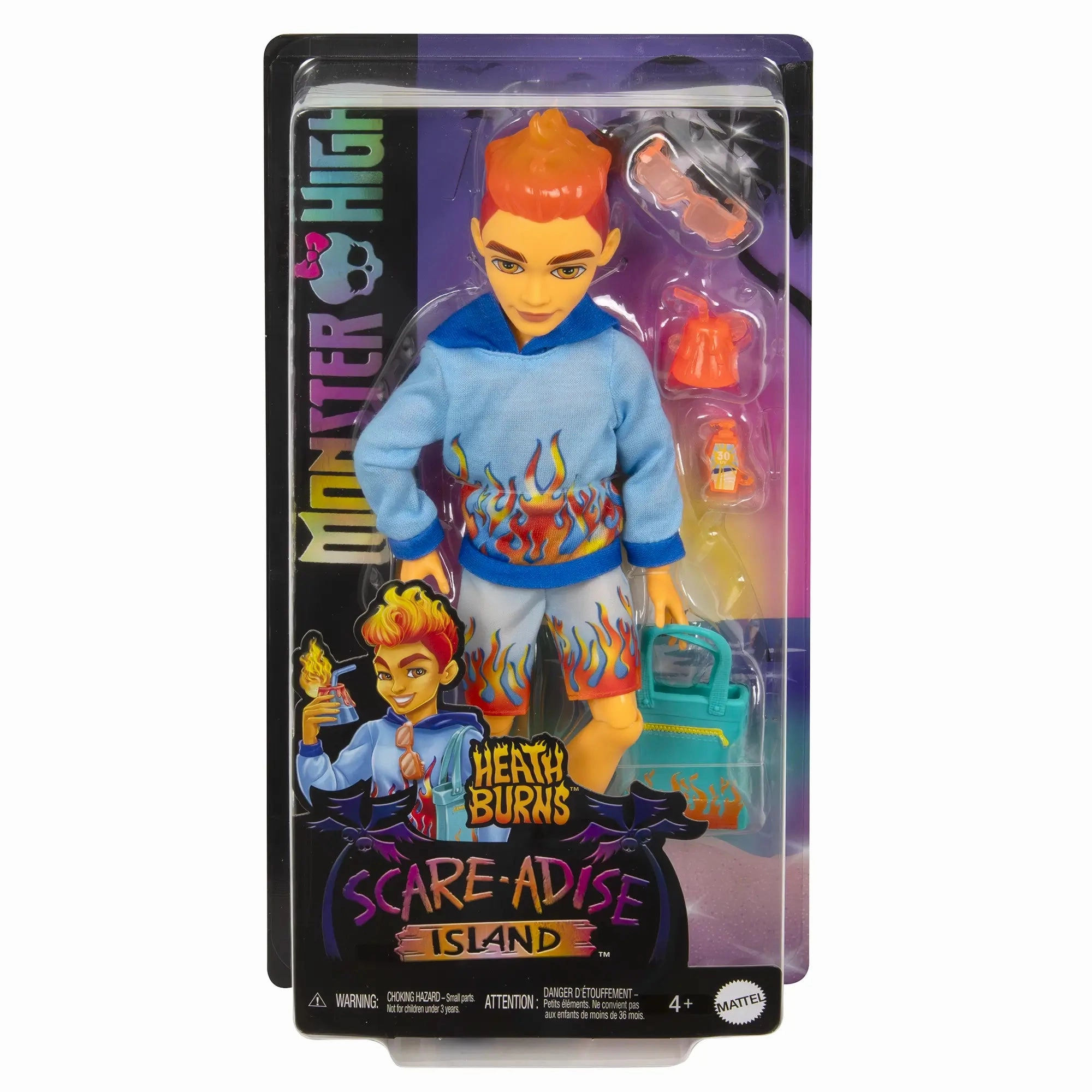 Mattel Toys Monster High Scare-Adise Island Heath Burns Fashion Doll with Swimsuit and Accessories