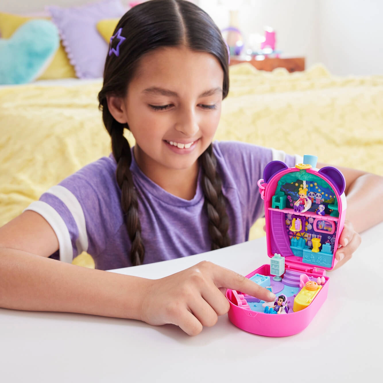 Mattel Toys Polly Pocket Bubble Tea Panda Compact Playset