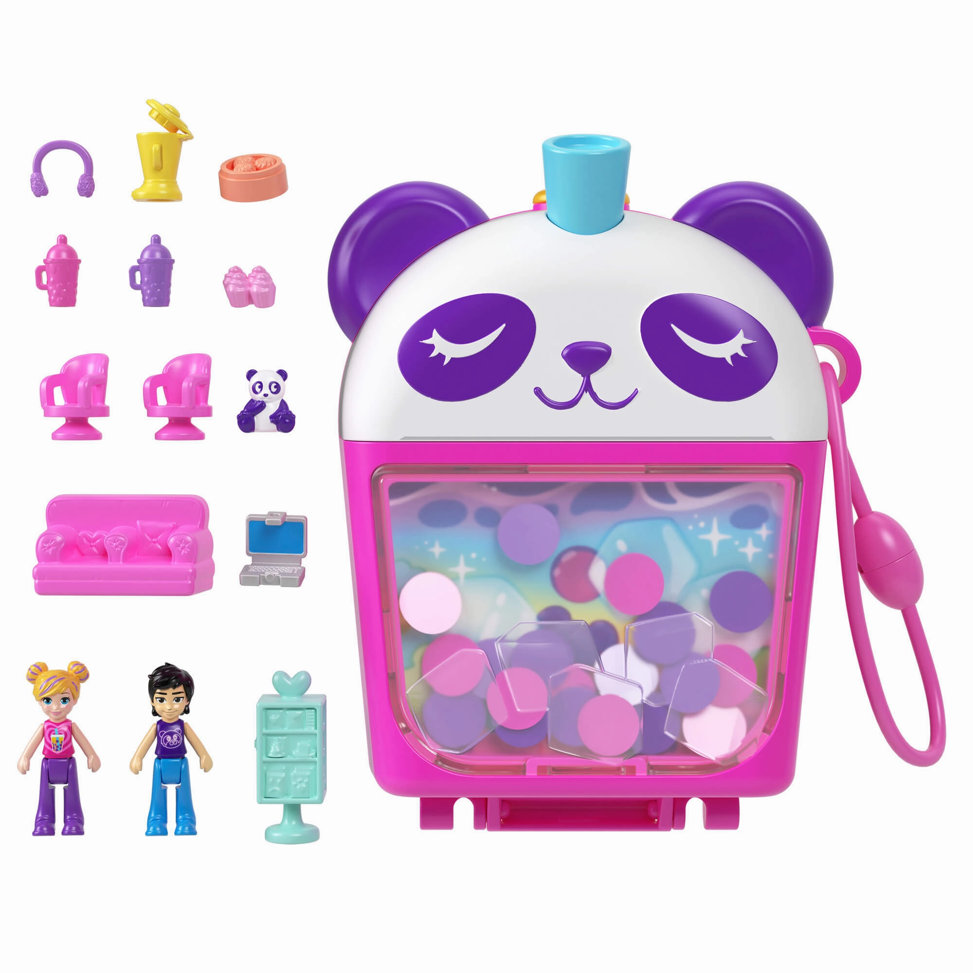 Mattel Toys Polly Pocket Bubble Tea Panda Compact Playset