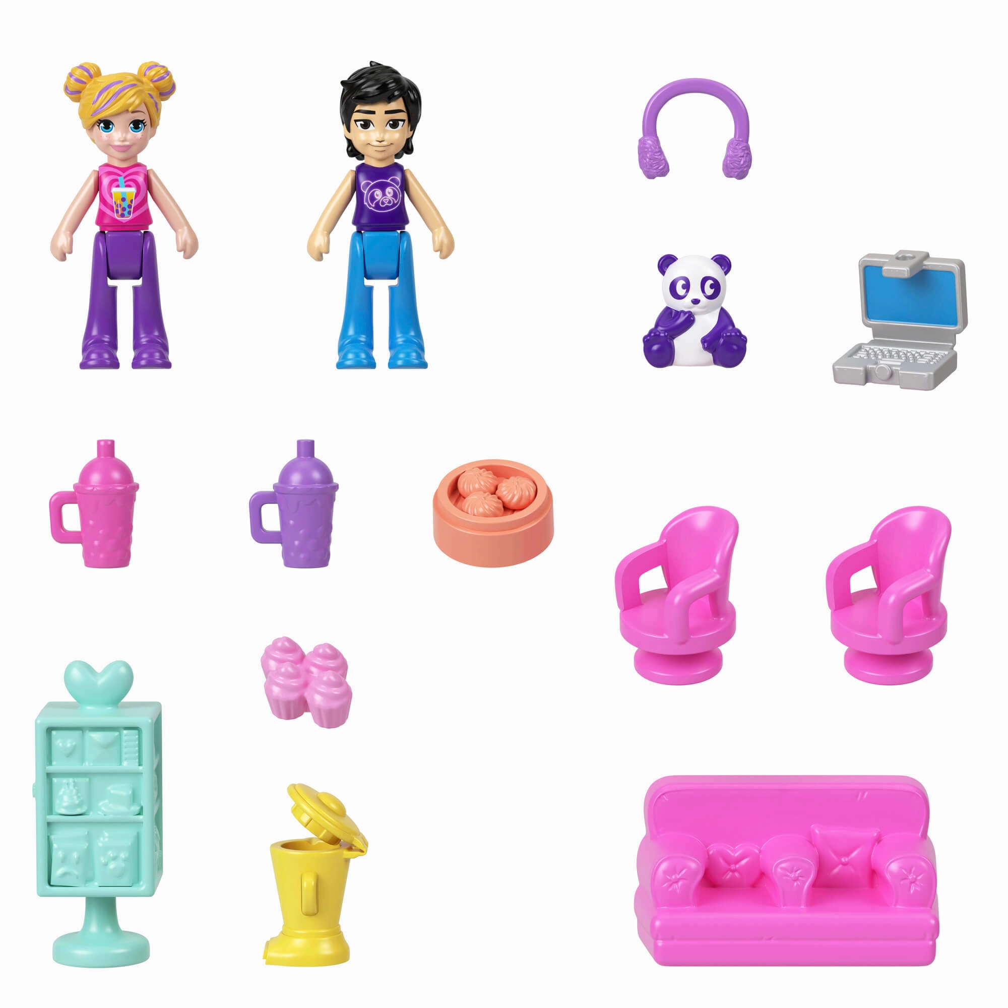 Mattel Toys Polly Pocket Bubble Tea Panda Compact Playset