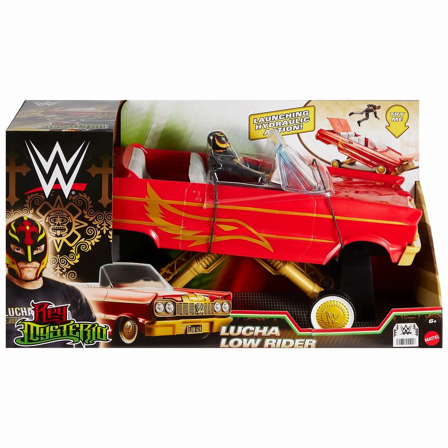 Mattel Toys WWE Lucha Low Rider Vehicle With Rey Mysterio Set