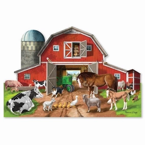 Melissa & Doug Toys Busy Barn Shaped Floor Puzzle (32 pieces)