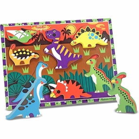 Melissa & Doug Toys Dinosaurs Wooden Chunky Puzzle 7pc (3747)