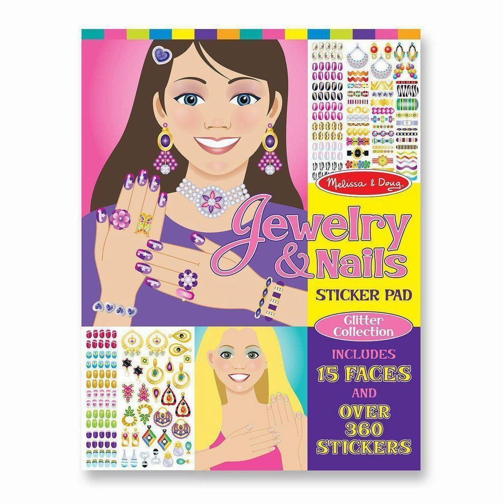 Melissa & Doug Toys Jewelry & Nails Glitter Collection Sticker Pad