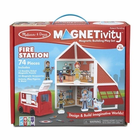Melissa & Doug Toys Magnetivity Magnetic Building Play Set - Fire Station