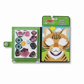 Melissa & Doug Toys Make-a-Face - Pets Reusable Sticker Pad - On the Go Travel Activity
