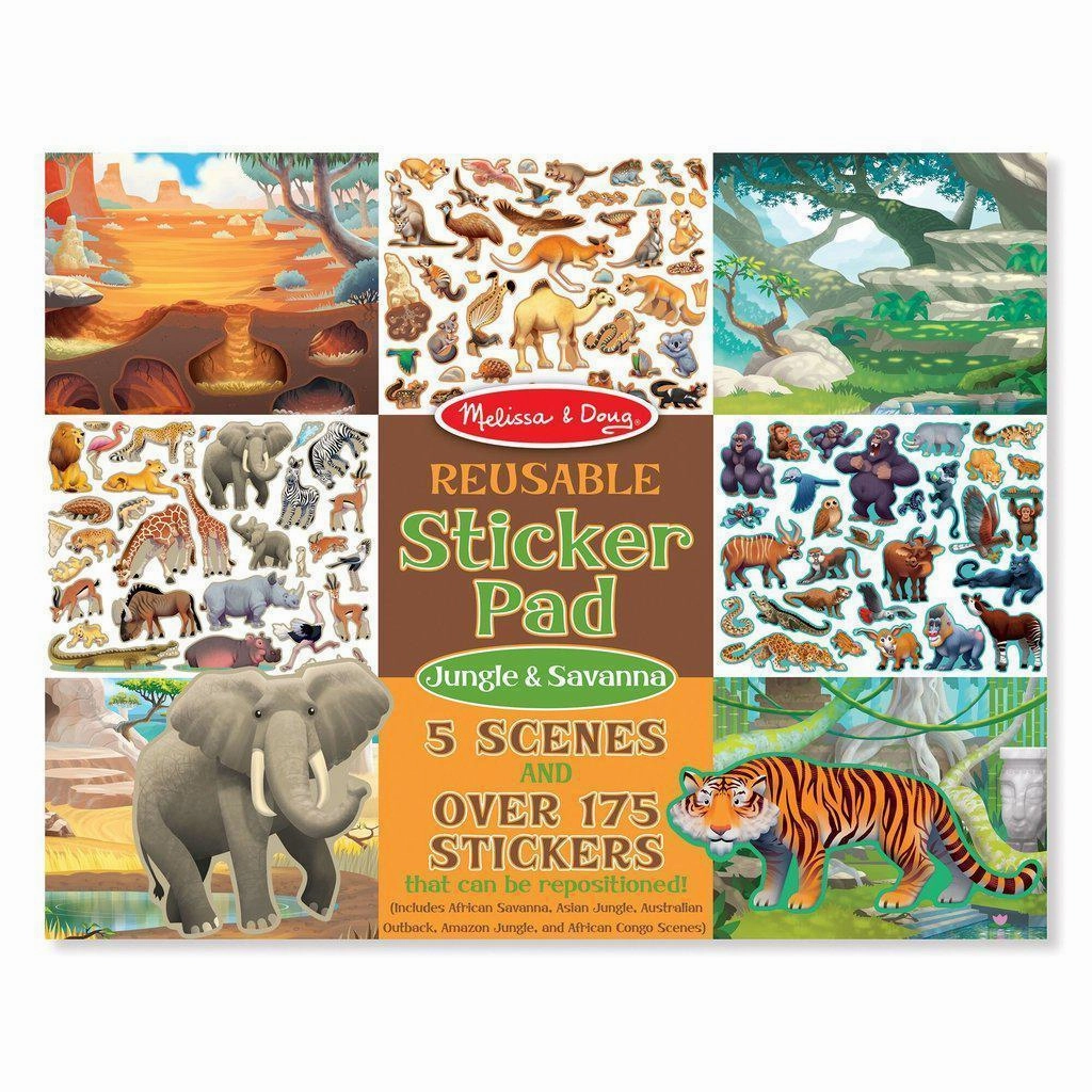 Melissa & Doug Toys Reusable Sticker Pad - Jungle & Savanna