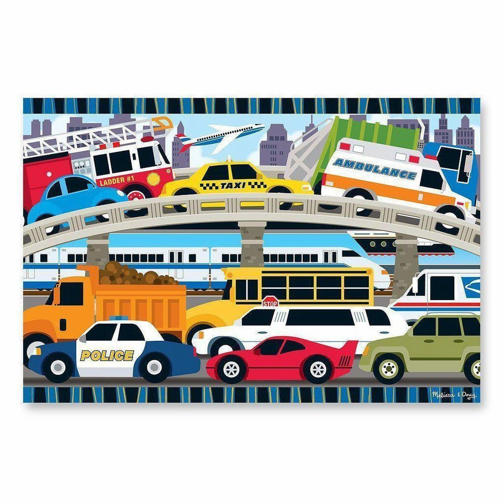 Melissa & Doug Toys Traffic Jam Floor Puzzle 2'x3' (24 pc)