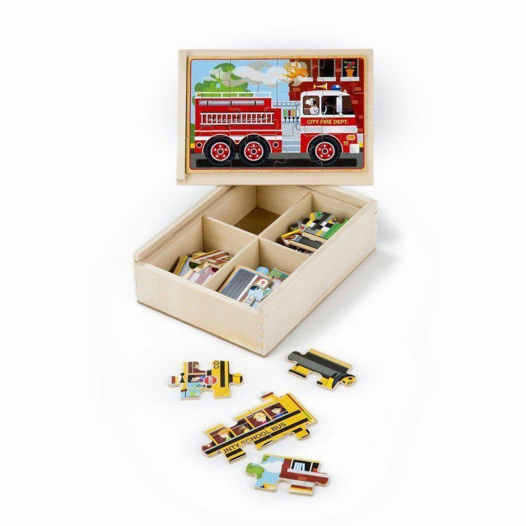 Melissa & Doug Toys Vehicle Puzzles in a Box