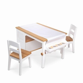 Melissa & Doug Toys Wooden Art Table & Chairs Set
