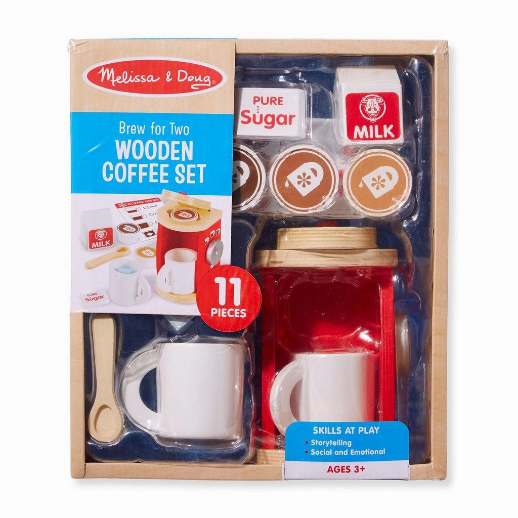 Melissa & Doug Toys Wooden Brew & Serve Coffee Set