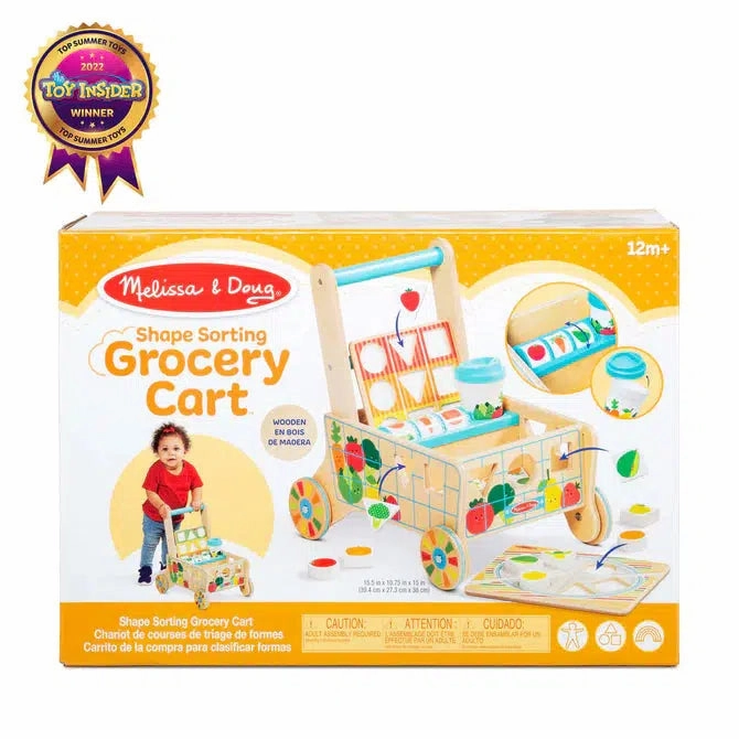 Melissa & Doug Toys Wooden Shape Sorting Grocery Cart