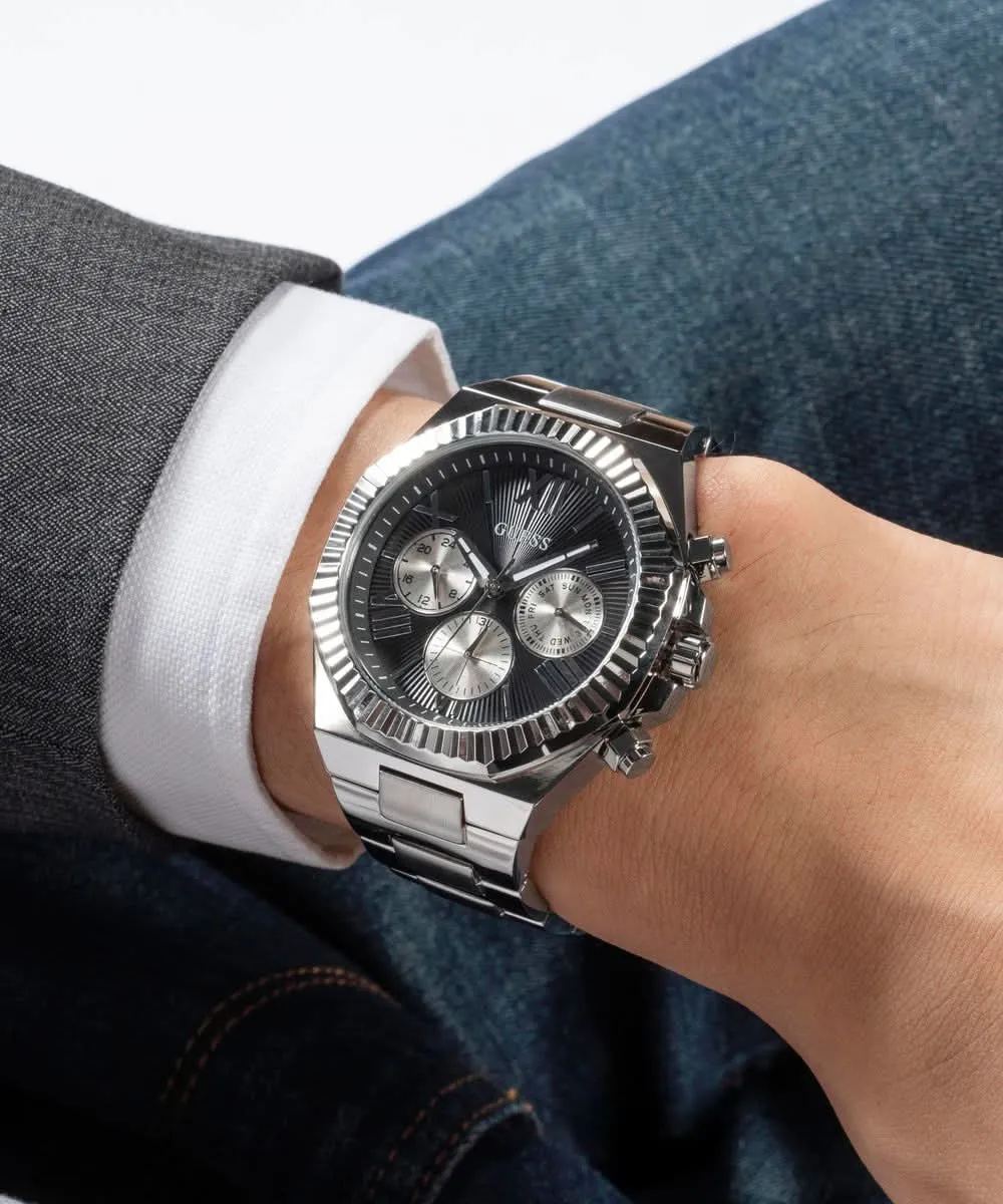 Montre pour hommes GW0703G1 en argent et noir Equity