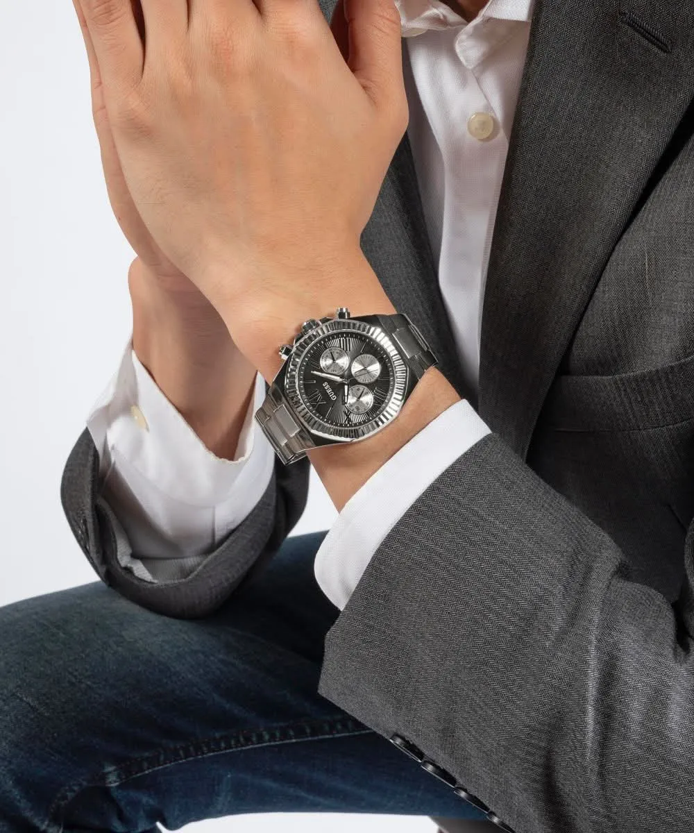 Montre pour hommes GW0703G1 en argent et noir Equity