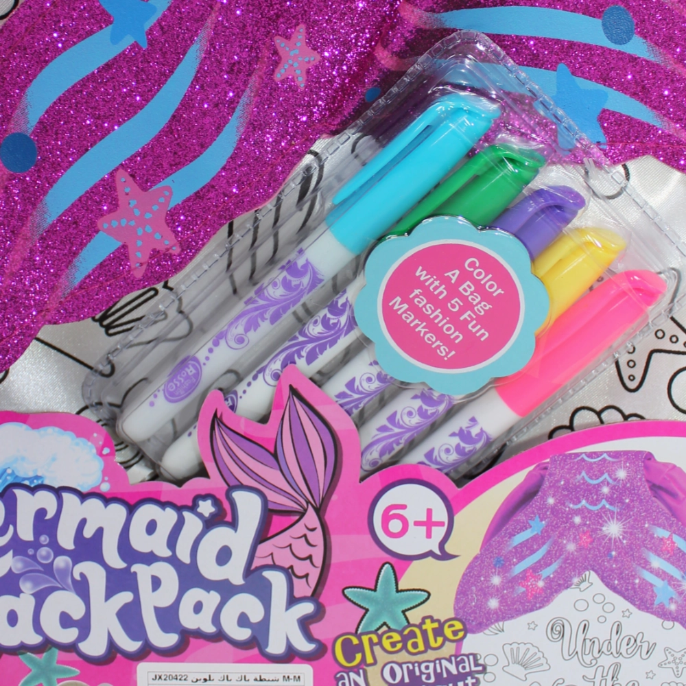 Mermaid Coloring Bag Set  5 Colors