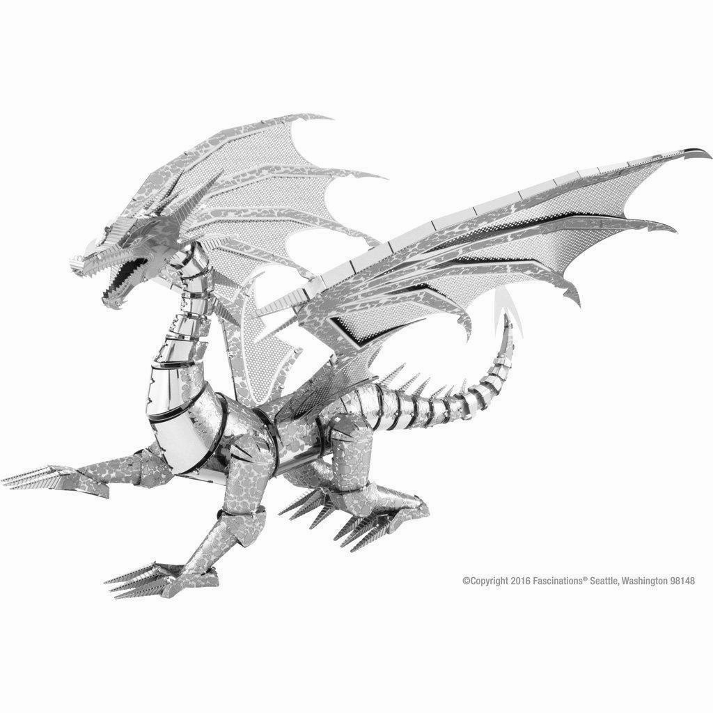 Metal Earth Toys ICONX Silver Dragon