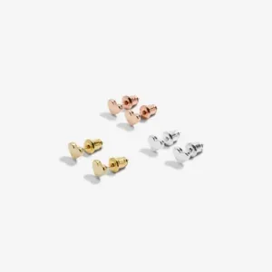 Boucles d'oreilles Mini Cœurs en Argent Or et Or Rose 7059 Joma Jewellery