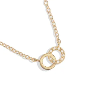 Collier en or plaqué avec mini-charmes et cercles pavés enchaînés 7636 Joma Jewellery