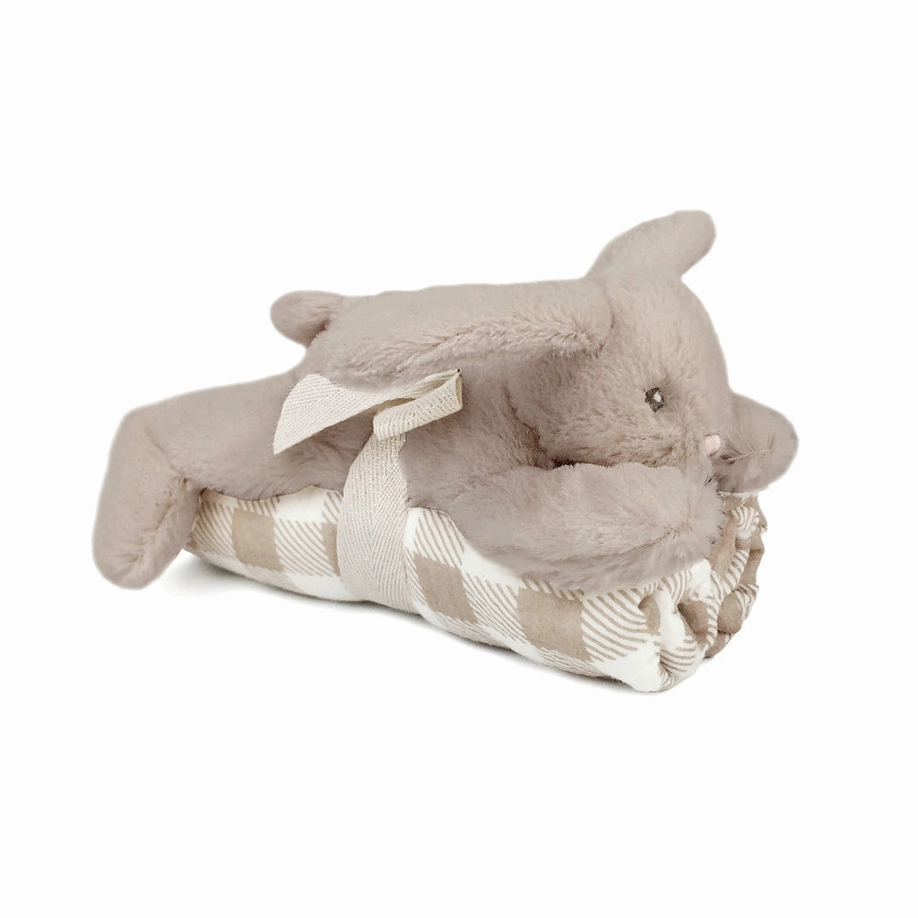 Mon Ami Blankie and Bunny / Taupe Gift Set