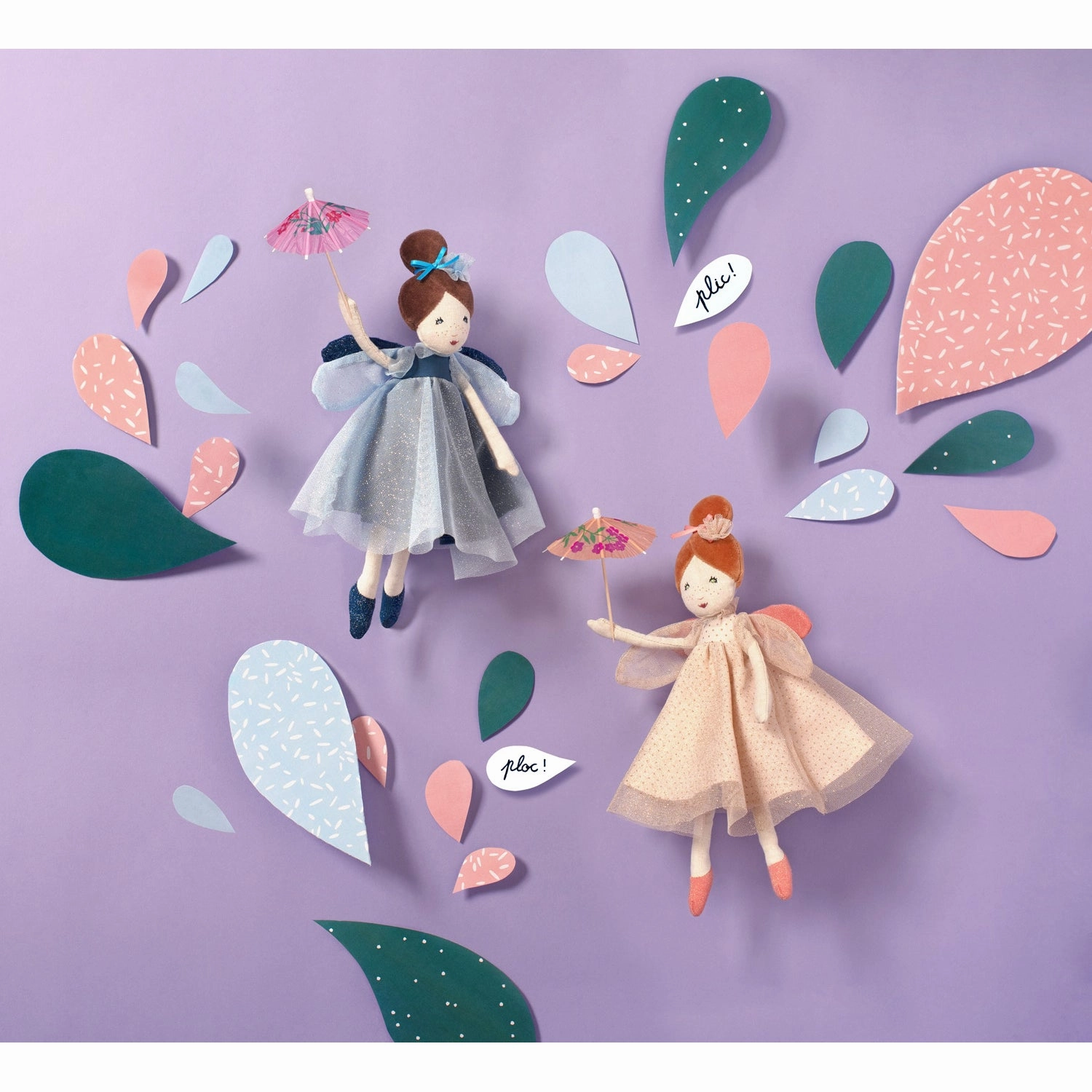Moulin Roty Il tait Une Fois Once Upon A Time Little Blue Fairy Doll with French Fabrics