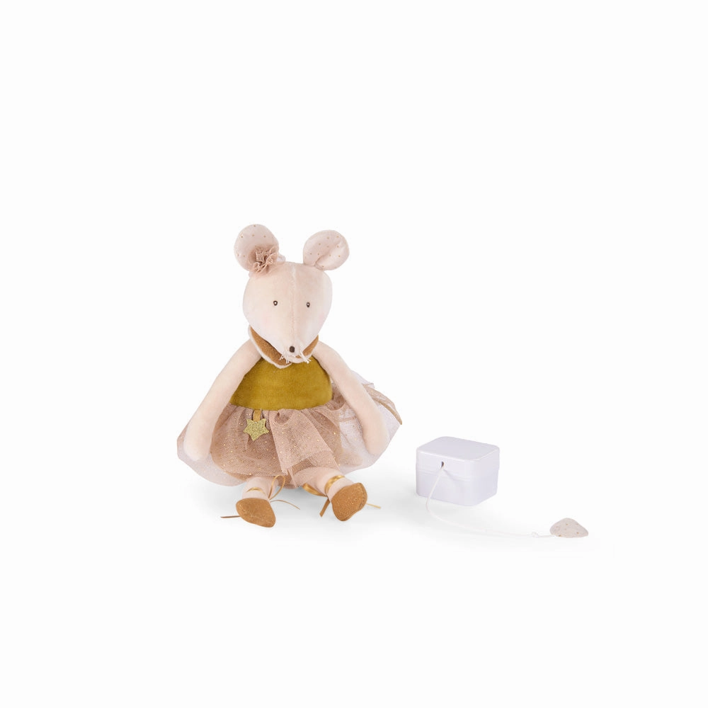 Moulin Roty La Petite Ecole De Danse Musical Golden Mouse Doll 34cm