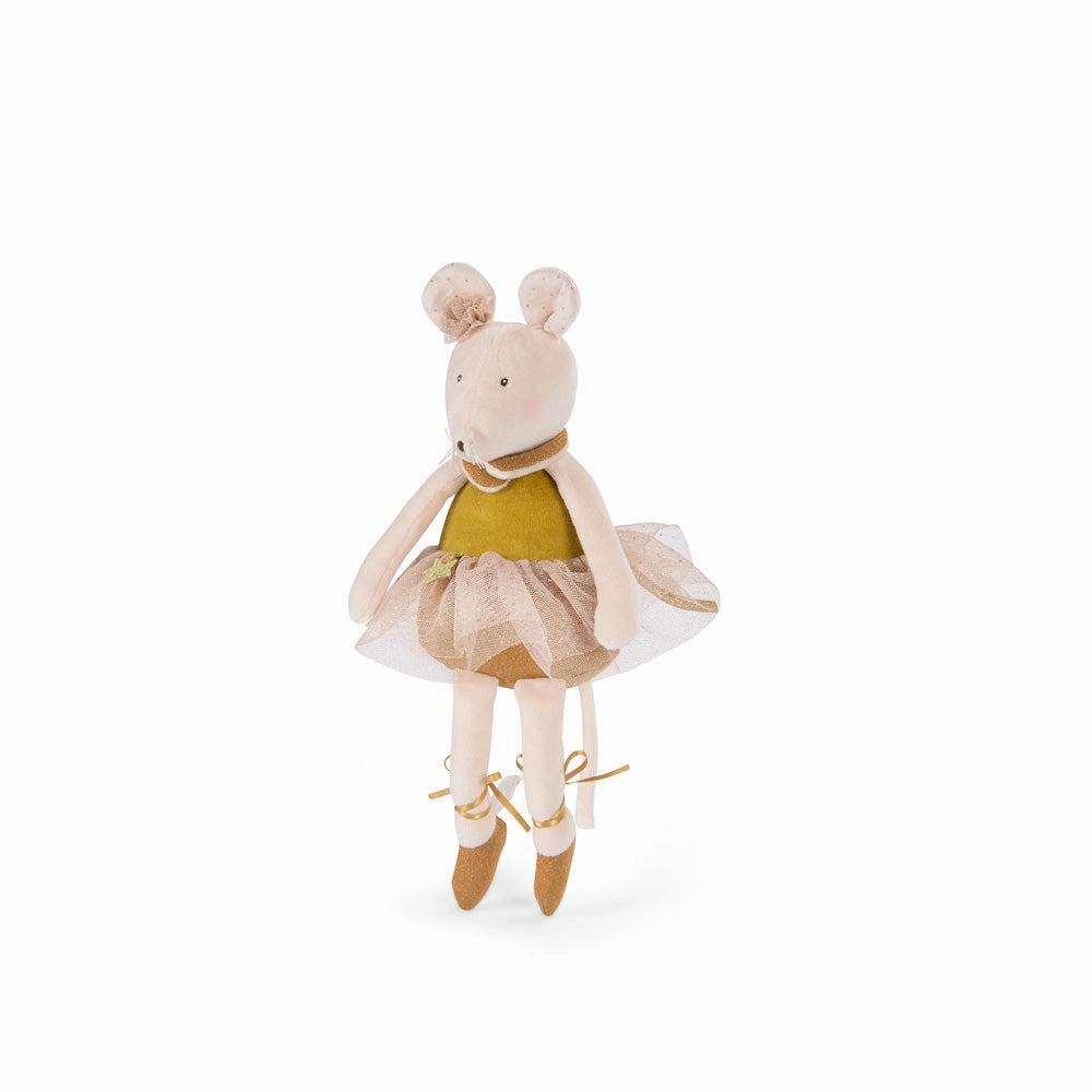 Moulin Roty La Petite Ecole De Danse Musical Golden Mouse Doll 34cm