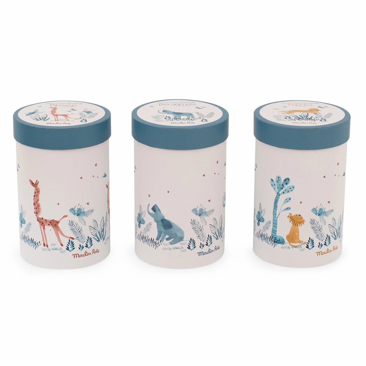 Moulin Roty Sous Mon Baobab Bergamotte The Elephant 37cm in Round Gift Box