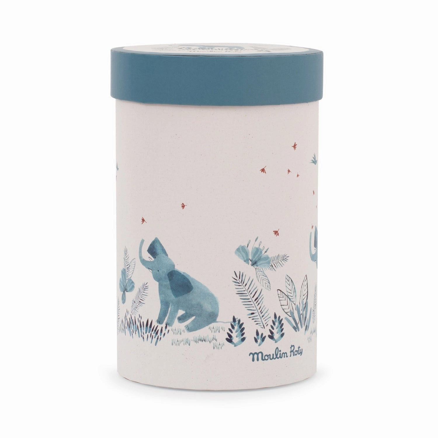 Moulin Roty Sous Mon Baobab Bergamotte The Elephant 37cm in Round Gift Box