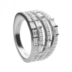 Bague Baguette Multibande R3782 Diamonfire Joaillerie