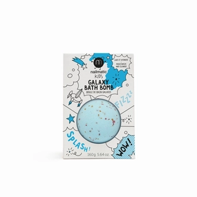 Nailmatic Kids Colouring Bath Bomb For Kids - Comet - Blue With Red Flakes