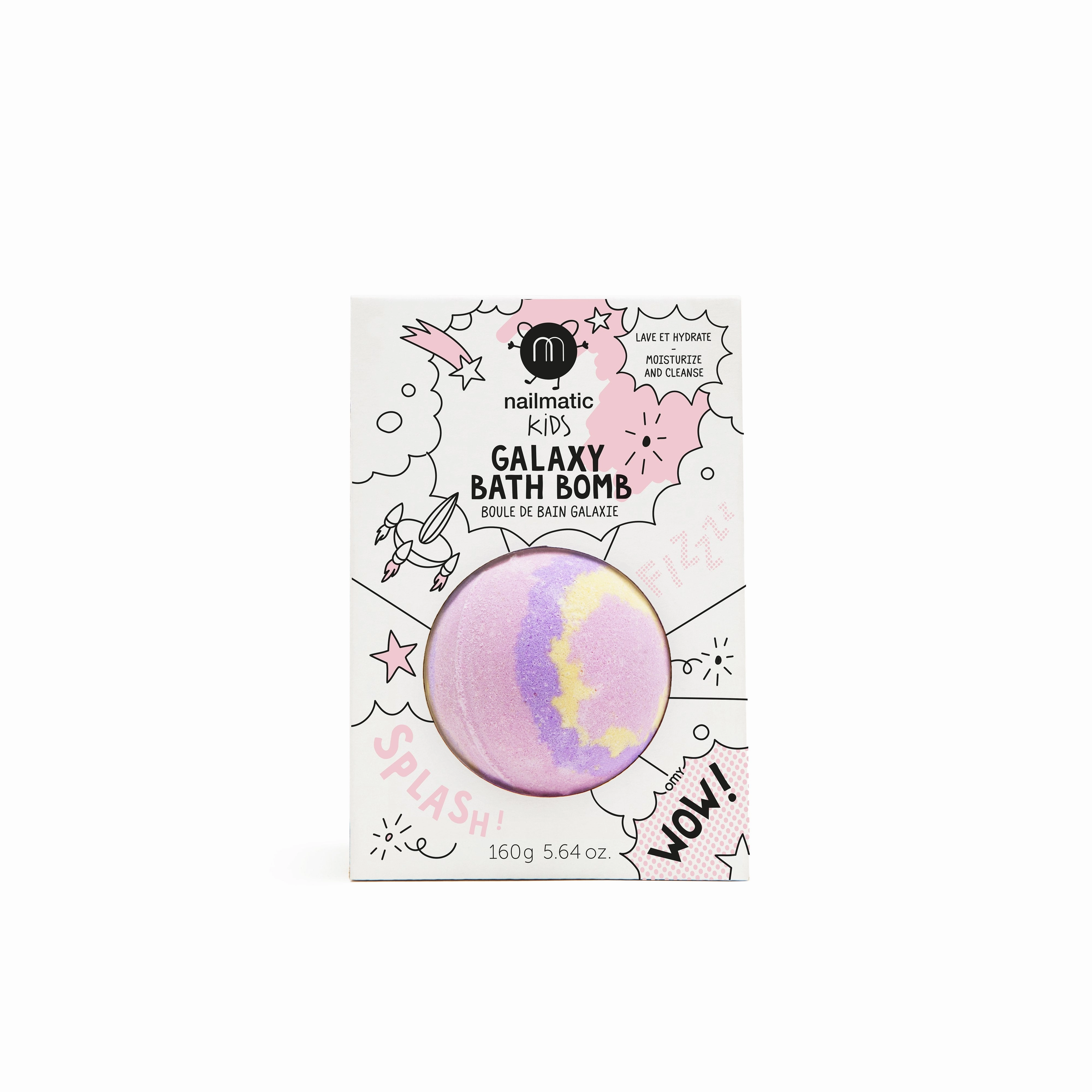 Nailmatic Kids Colouring Bath Bomb For Kids - Supernova - Pink/Yellow/Purple