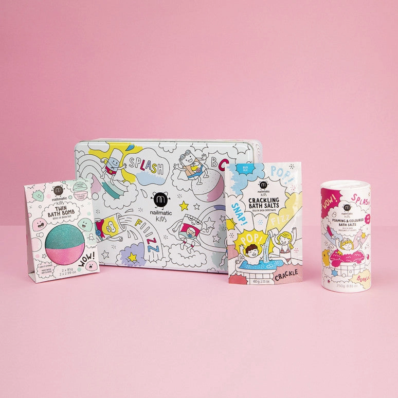 Nailmatic Splash Bath Box - Foaming Bath Salts - Bath Bomb - Crackling Bath Salts