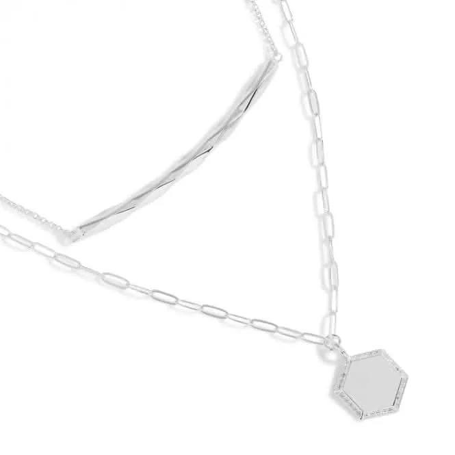 Nova Layer Silver Collier de 46cm, 40cm   Prolongateur de 5cm 5389 Joma Jewellery