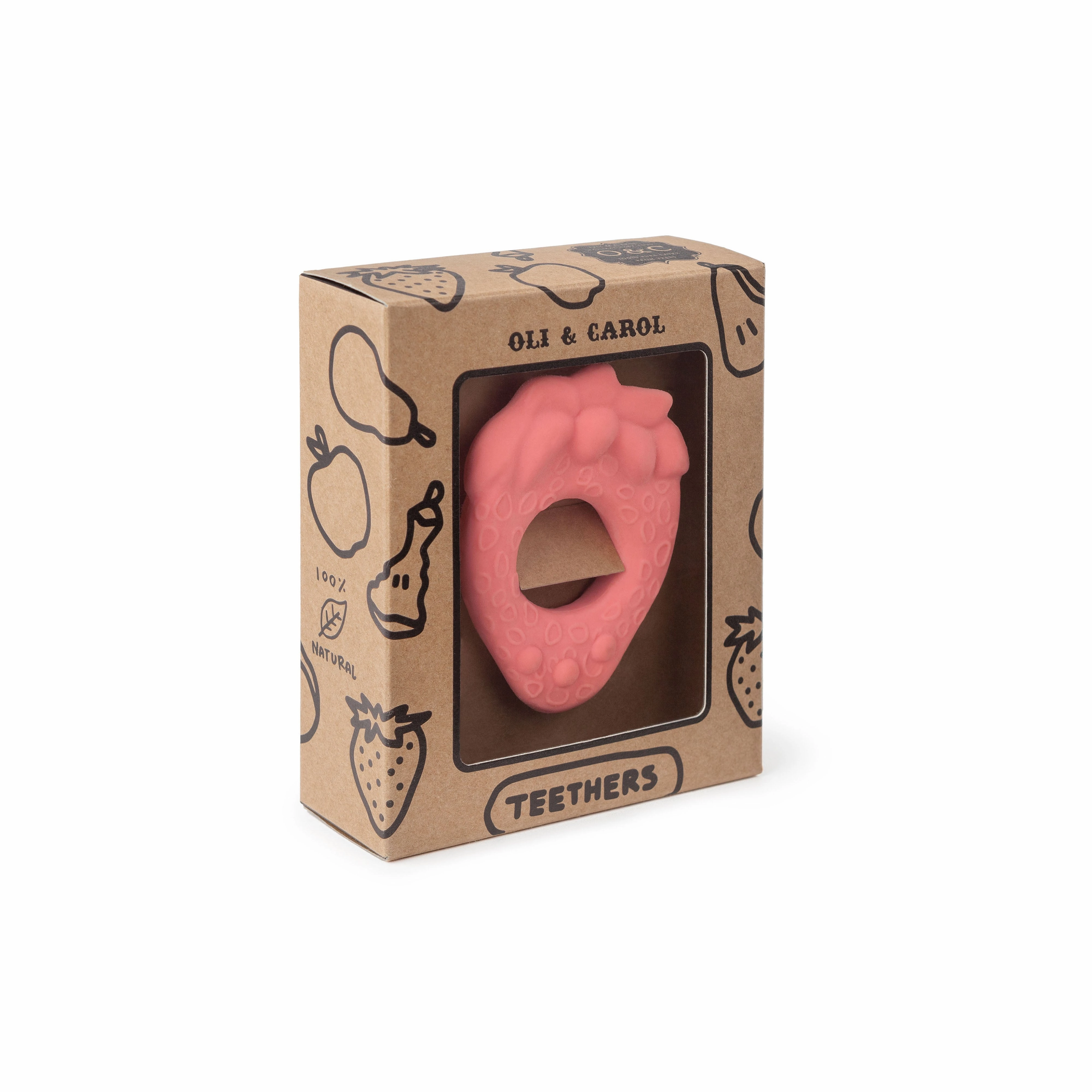 Oli & Carol Fruit Shape Teething Ring: Apple, Pear and Strawberry Teether