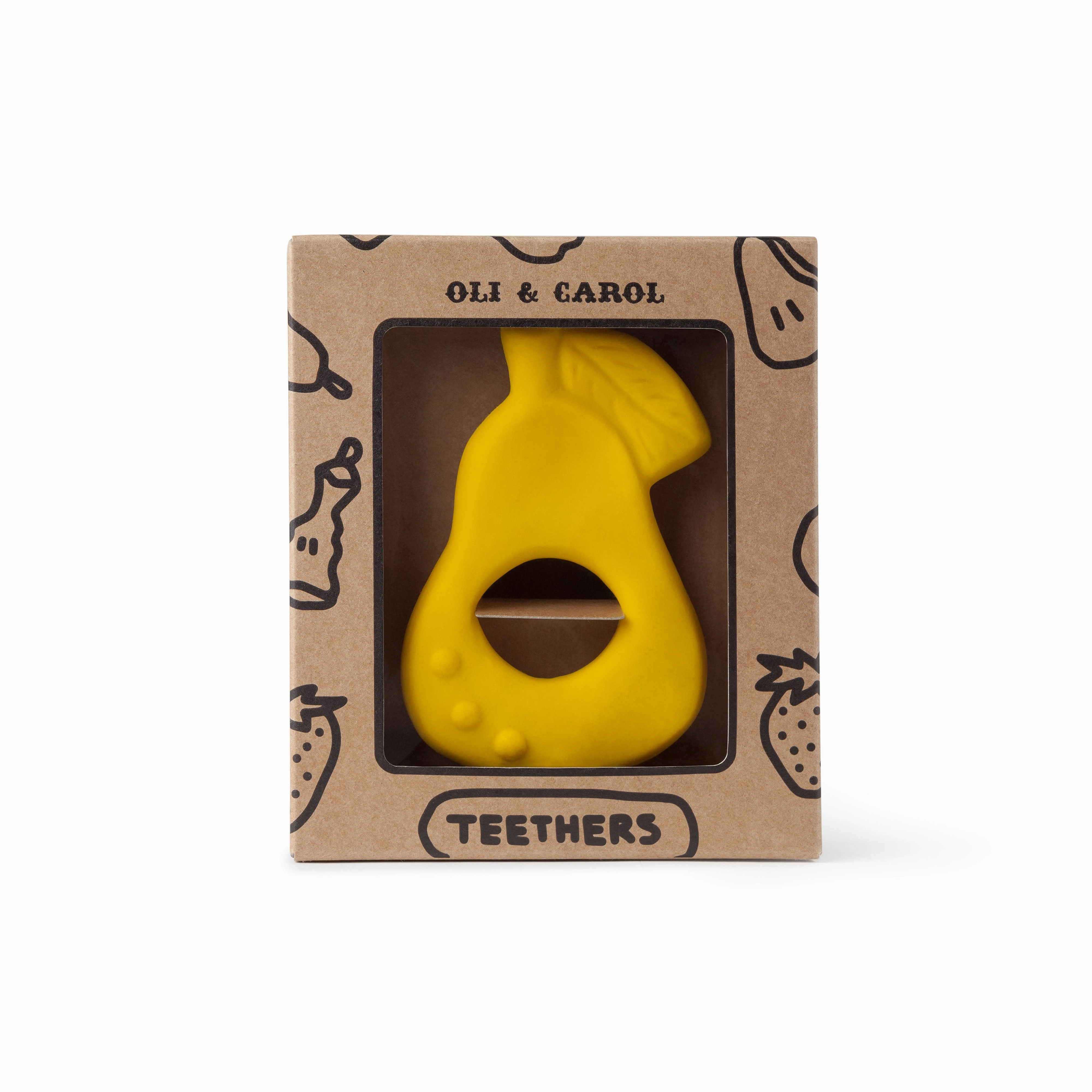 Oli & Carol Fruit Shape Teething Ring: Apple, Pear and Strawberry Teether