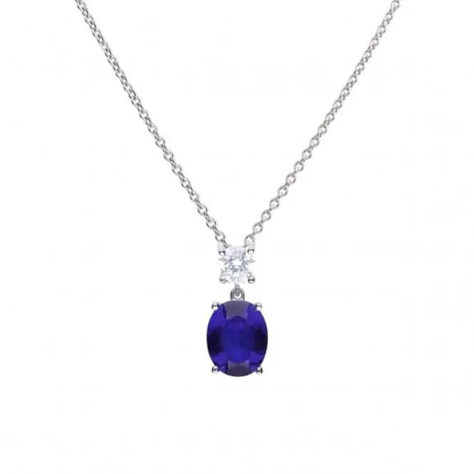 Pendentif goutte ovale en saphir zirconium P4964 - Diamonfire Jewellery