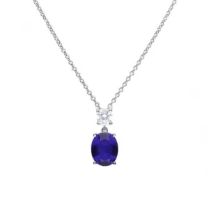 Pendentif goutte ovale en saphir zirconium P4964 - Diamonfire Jewellery