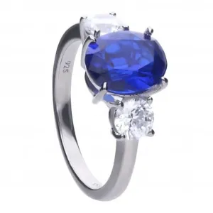 Bague Trilogy en Zirconium Ovale avec Saphir - Bijouterie Diamonfire