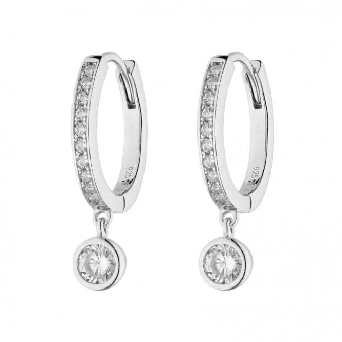 Boucles d'oreilles à goutte avec bézel pavé assemblé en cerceau E6059 - Diamonfire Jewellery
