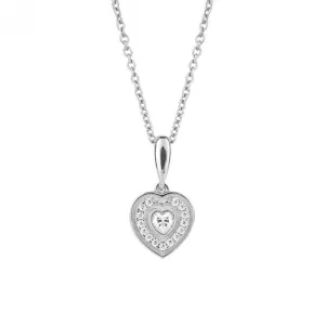 Collier Cœur en Zircone Pavé N4504 - Bijoux Diamonfire