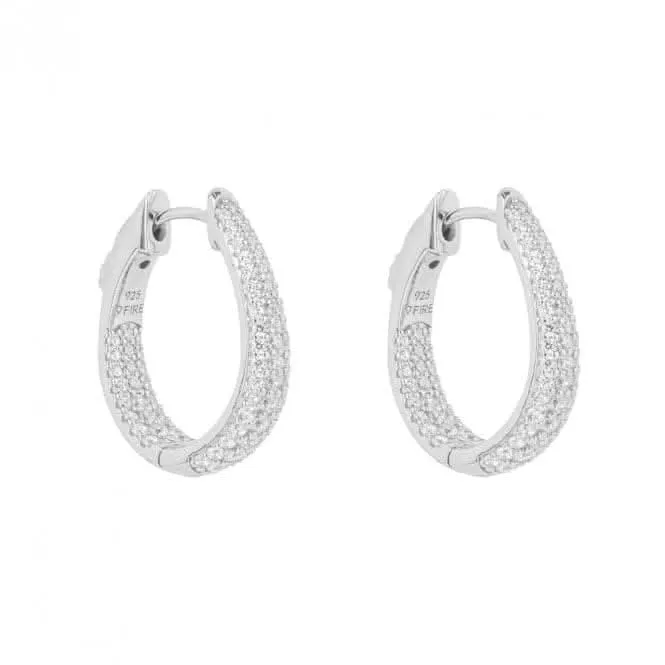 Boucles d'oreilles cercles en zircone pave E6187 Diamonfire Jewellery