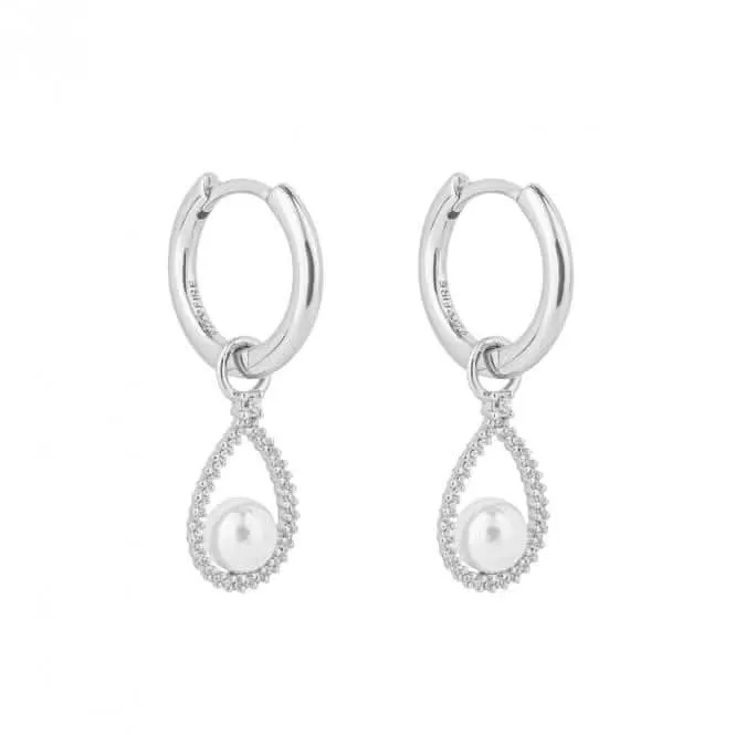 Boucles d'oreilles en zircone pavée en forme de larme avec coquille assemblée et perles, modèle E6194, bijouterie Diamonfire