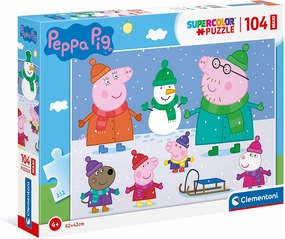 Peppa Pig Toys Clementoni 23752, Peppa Pig Supercolor Puzzle for Children - 104 Pieces, Ages 4