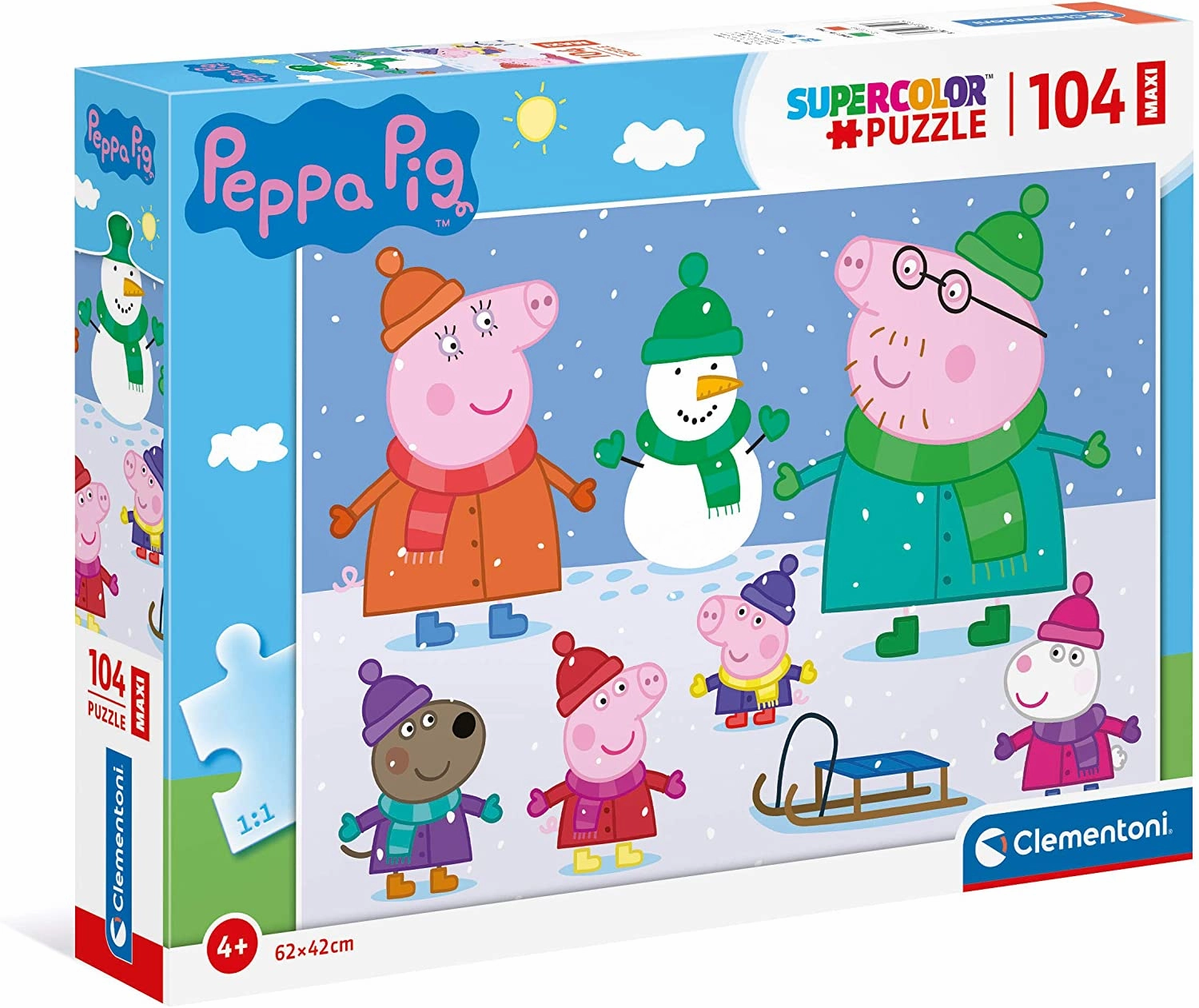 Peppa Pig Toys Clementoni 23752, Peppa Pig Supercolor Puzzle for Children - 104 Pieces, Ages 4