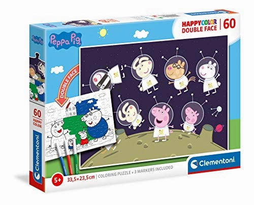 Peppa Pig Toys Clementoni 26096, Peppa Pig Double Face Supercolor Puzzle for Children - 60 Piec