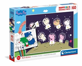Peppa Pig Toys Clementoni 26096, Peppa Pig Double Face Supercolor Puzzle for Children - 60 Piec