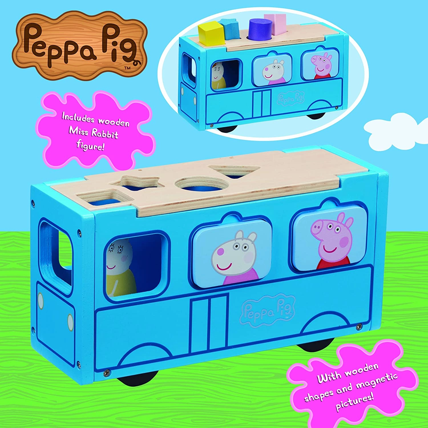 Peppa Pig Toys Peppa Pig 07222 Wooden School Bus