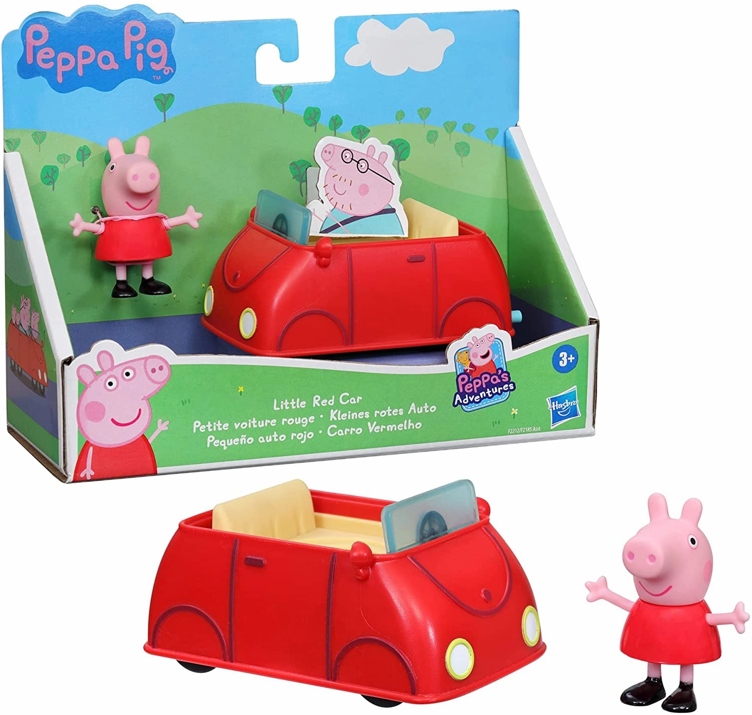 Peppa Pig Toys Peppa Pig F22125X1 Peppas Adventures Vehicles Little Red Car Toy with Figure, A