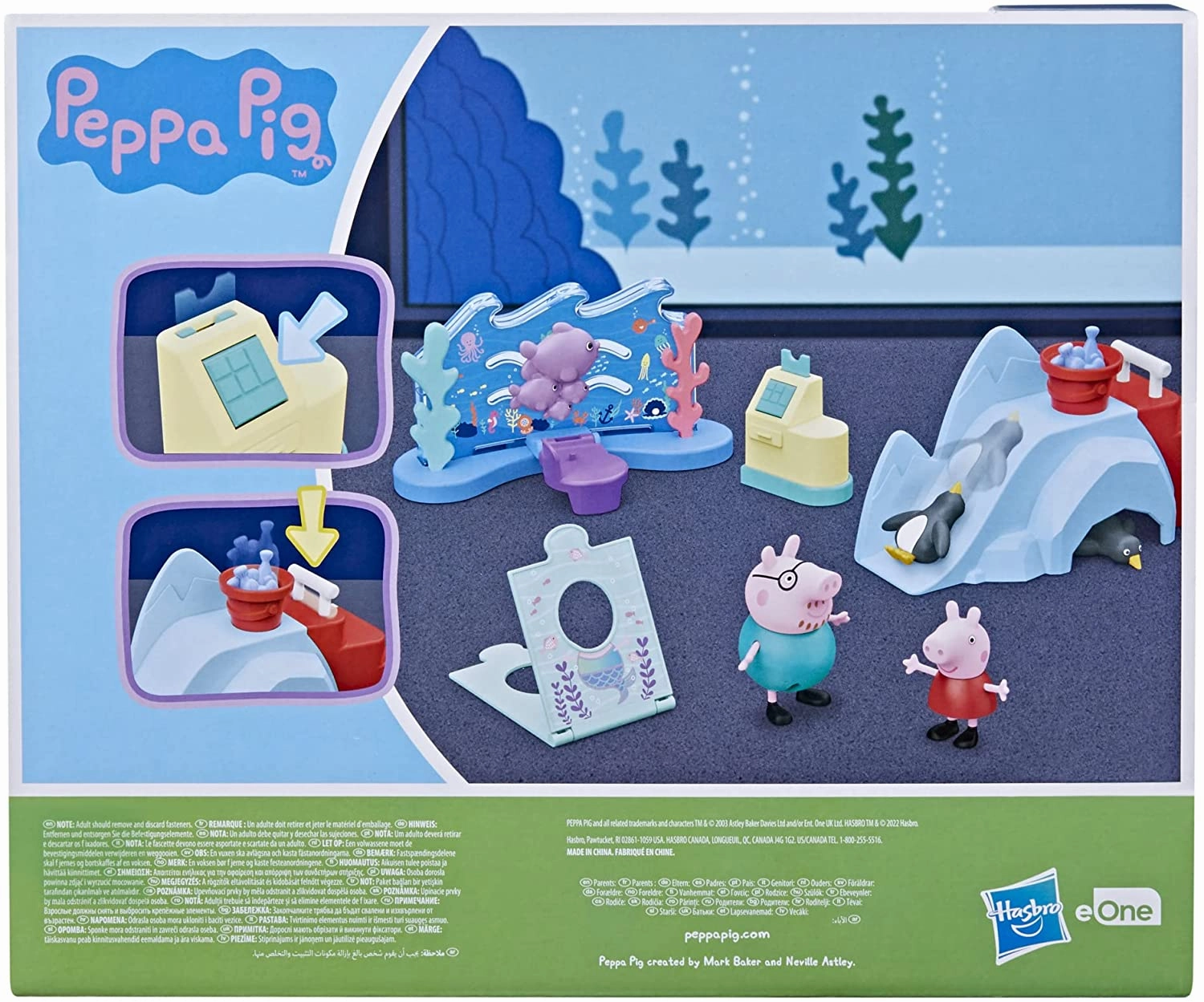 Peppa Pig Toys Peppa Pig F44115X0 Hasbro Aquarium Peppy, Preschool Playset, Includes 4 Action F